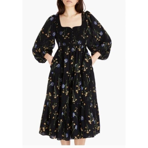 Madewell Dresses & Skirts - Madewell Xiomara Floral Print Long Sleeve Cotton Dress Size 0
